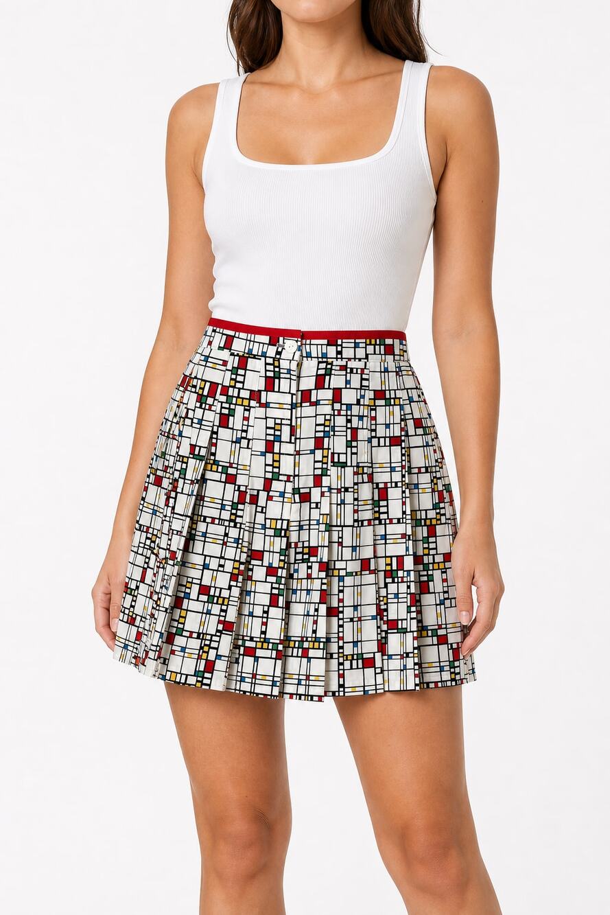 Tail Multicolor Geometric Print Pleated Golf or Tennis Skirt Size 16 Athleisure
